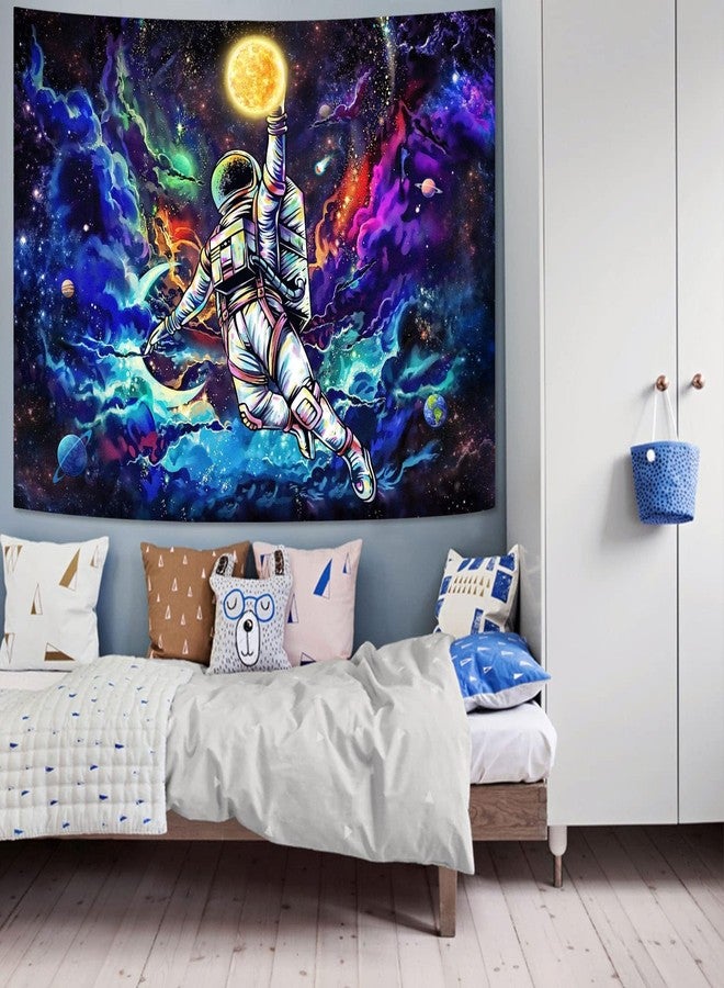 kampdream نسيج فضائي من كامب دريم، يضيء في الظلام، بتصميم رائد فضاء، يتفاعل مع الأشعة فوق البنفسجية، مناسب للرجال والفتيان والمراهقين، مقاس 36×48 بوصة. - Image 5
